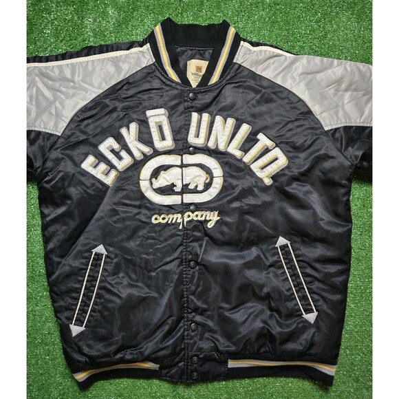 Ecko Unltd. Other - Ecko Unltd Bomber Jacket Varsity 'Black' Y2K Vintage (Men's M)